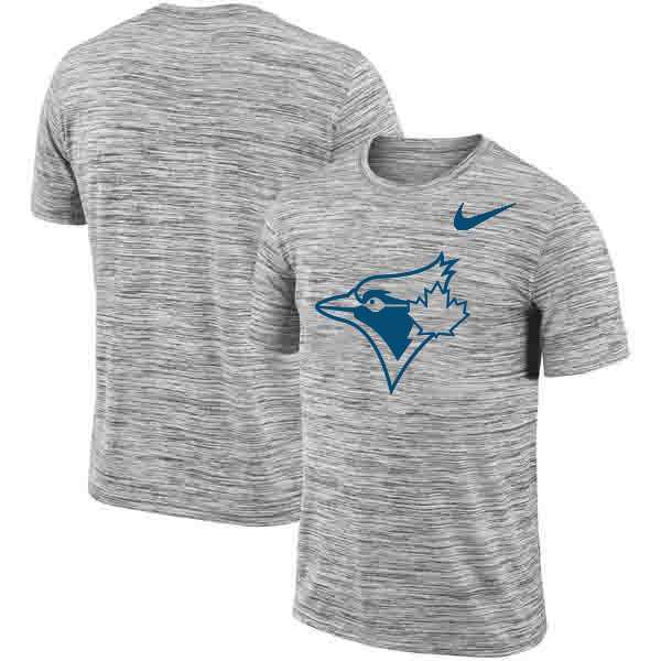 Toronto Blue Jays Nike Heathered Black Sideline Legend Velocity Travel Performance T-Shirt,We sell and wholesale Toronto Blue Jays Nike Heathered Black Sideline Legend Velocity Travel Performance T-Shirt on line form chian!
